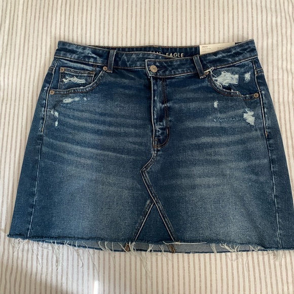 American Eagle Outfitters Distressed Denim Mini Skirt - Picture 1 of 3